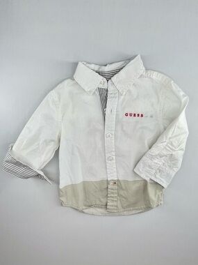 GUESS Baby Boy Two-Tone Graphic Back Button Down - 12M